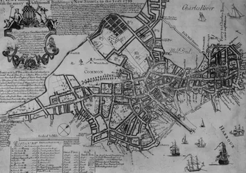 Plan von Boston, Neuengland, 1739